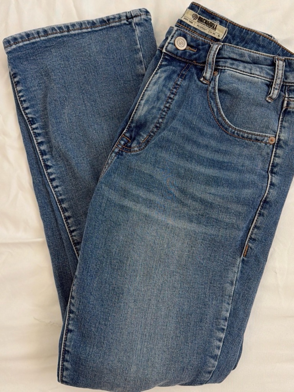 Rock & Roll Bootcut Jeans in Blue Denim